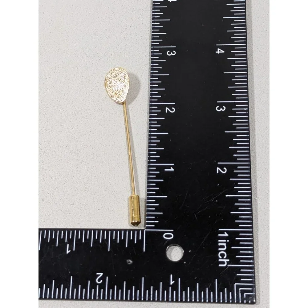 Vintage Gold Tone Textured Teardrop Stick Pin‎ Modernist Pear Classic